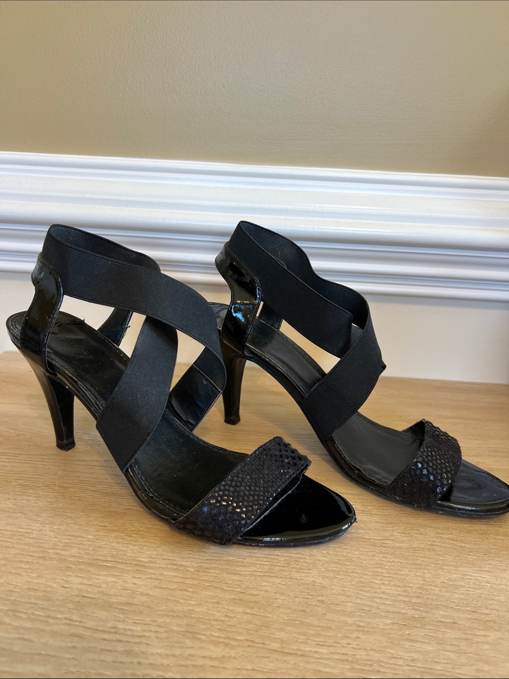 Madeline Stuart Black Strappy High Heel Sandals